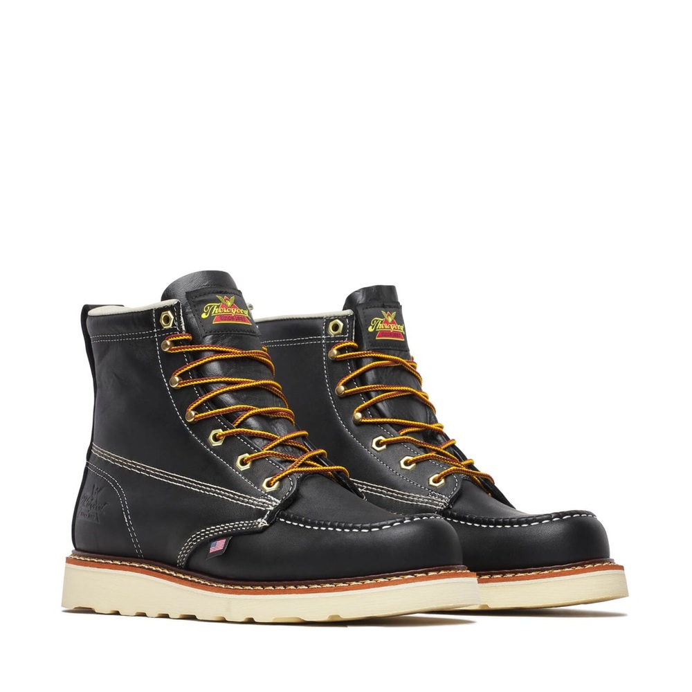 Thorogood American Heritage 6” Black Leather Moc Toe Boots